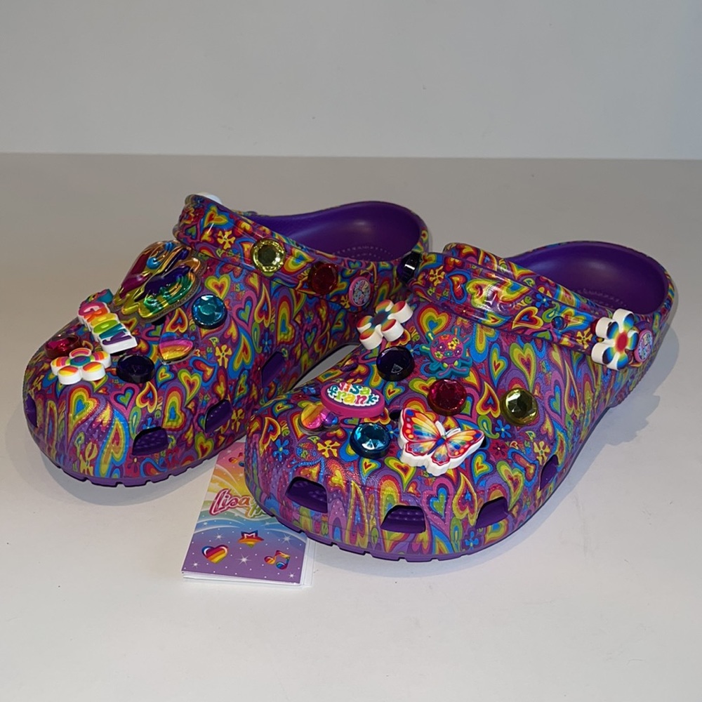 NWT CROCS Limited Edition Lisa Frank Multicolor Classic Clogs With Jibbitz - Picture 4 of 7